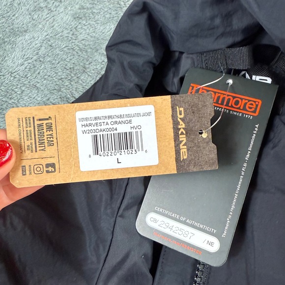 DAKINE Womens Liberator Breathable Insulation Jacket Harversta Orange Large‎ - Picture 7 of 10